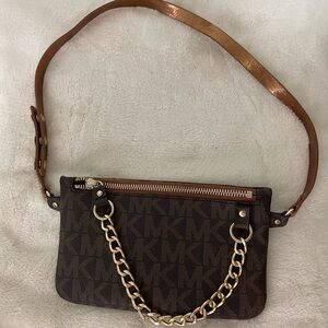 Michael Kors Dark Brown Crossbody Bag with Chain Strap